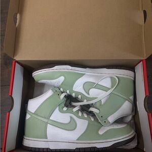 Nike Women's Mint Green and White Sneakers
